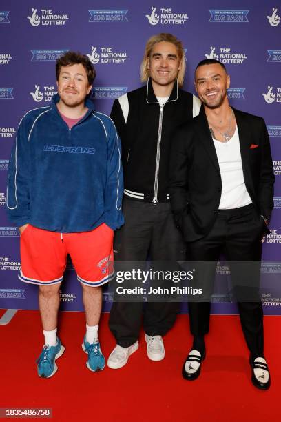 James Bourne, Charlie Simpson and Jesse Williams attend The National Lottery' s Big Bash to celebrate 2023 OVO Arena Wembley on December 06, 2023 in...