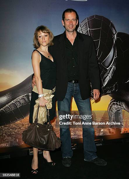 Christian Vadim and Julia Livage during Spider-Man 3 Paris Premiere - Inside Arrivals at Le Grand Rex Theater in Paris, France.