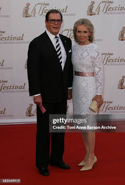 Roger Moore and Wife Christina Tholstrup during Monte Carlo Television Festival 2007 - Opening Night Arrivals at Grimaldi Forum in Monte Carlo,...