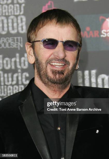 Singer Ringo Starr arrives for the World Music Awards 2008 at the Monte Carlo Sporting Club on November 9, 2008 in Monte Carlo, Monaco.
