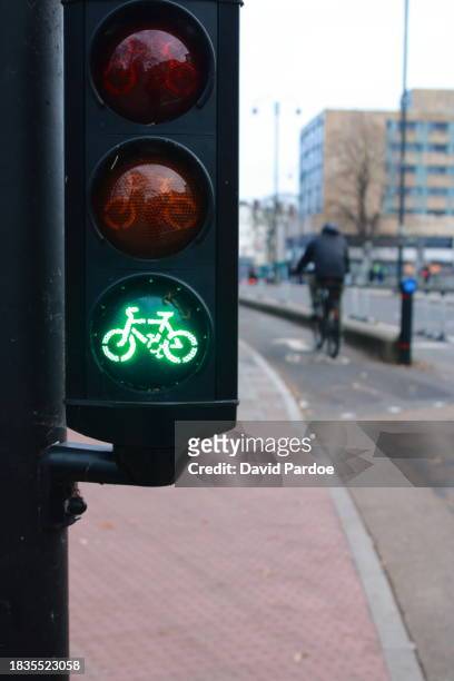 traffic light for cyclists - road signal stock pictures, royalty-free photos & images