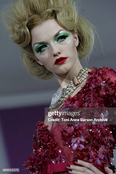 Model walks the runway at Christian Dior Haute-Couture show as part of the Paris Fashion Week Spring/Summer 2010 at Boutique Dior on January 25, 2010...