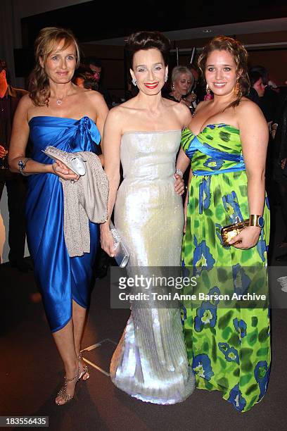 Mistress of Ceremony Kristin Scott Thomas and Hannah Olivennes attend the Opening Night Dinner at the Hotel Majestic during the 63rd Annual...