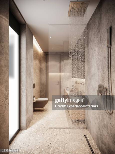 modern bathroom interior - bathroom ceiling stock pictures, royalty-free photos & images