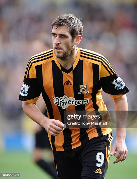 Danny Graham of Hull City during the Barclays Premier League match between Hull City and Aston Villa at KC Stadium on October 5, 2013 in Hull,...