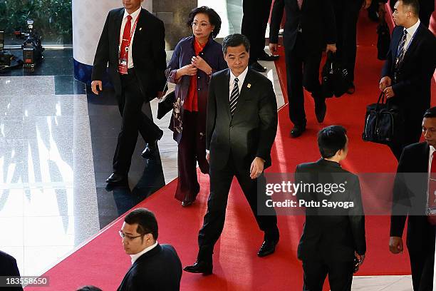 Chief Executive of Hong Kong, CY Leung arrives at the APEC CEO summit venue on October 7, 2013 in Nusa Dua, Indonesia. US President Barack Obama has...