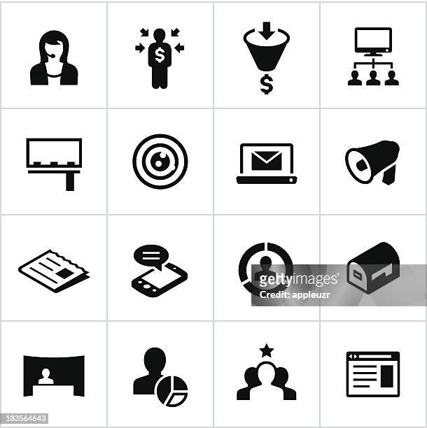 ilustraciones, imágenes clip art, dibujos animados e iconos de stock de iconos negro de marketing directo - correo basura