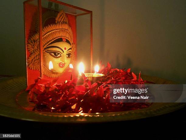 happy navratri/dussehra/durga pooja - saraswati puja stock pictures, royalty-free photos & images