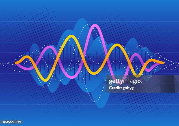 wave graphs or sound waves concept - rhythm stock illustrations
