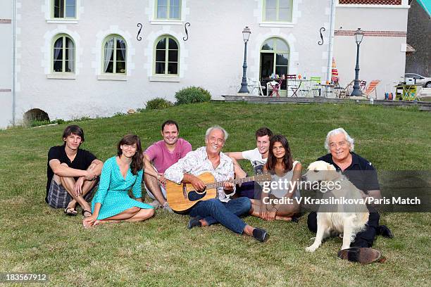 Singer Maxime Le Forestier is photographed with his family at his home for Paris Match on August 29, 2013 in Vendome, France.