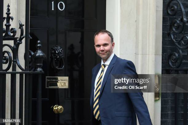 Gavin Barwell MP arrives at Number 10 Downing Street on October 7, 2013 in London, England. British Prime Minister David Cameron announced a...