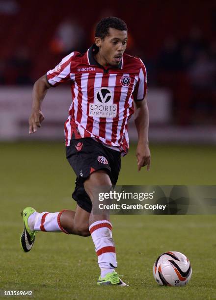 Ryan Hall of Sheffield Utd during the Sky Bet League One match between Sheffield United and Crawley Town at Bramall Lane on October 04, 2013 in...
