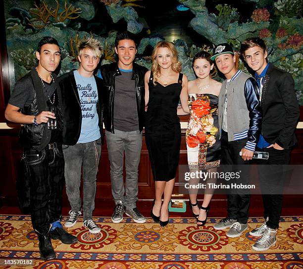 Hunter King, and Joey King, Will Jay, Gabe Morales, Dalton Rapattoni, Cole Pendery and Dana Vaughns of IM5 attends the 8th annual Denim & Diamonds...