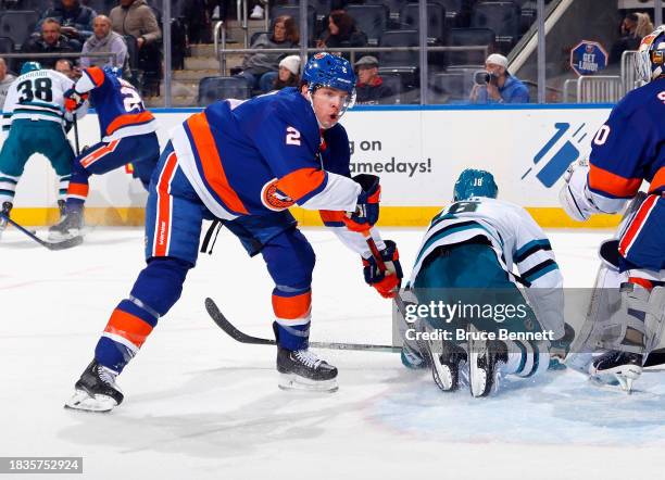Mike Reilly of the New York Islanders skates against the San Jose Sharks at UBS Arena on December 05, 2023 in Elmont, New York.