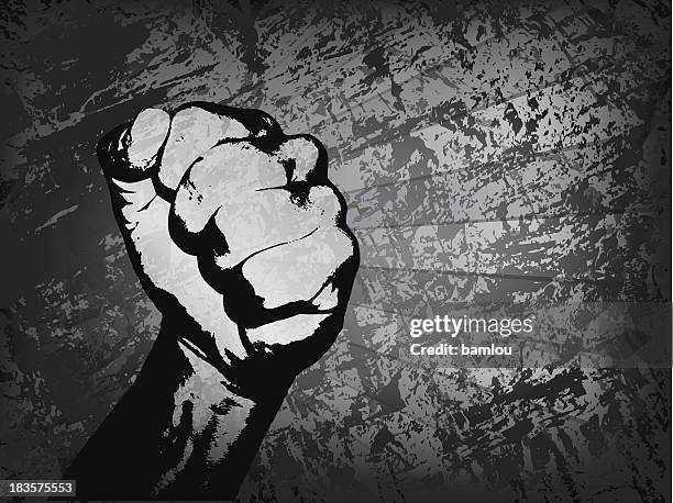 illustrazioni stock, clip art, cartoni animati e icone di tendenza di pugno grunge - mascolinità