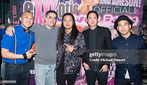 Prohgress, Billy Bonds, J-Splif, Kev Nish and DJ Virman of Far East Movement attend the SINS eXXXotica After Party at Sapphire New York on October 6,...