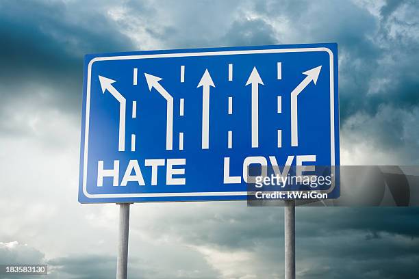 hate liebe road - love hate stock-fotos und bilder