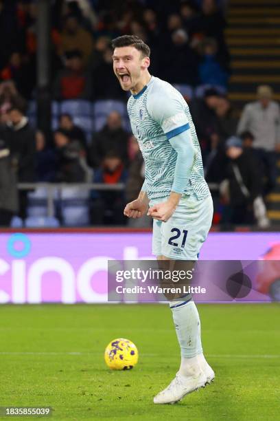 Kieffer Moore of AFC Bournemouth celebrates scoring his team's second goal during the Premier League match between Crystal Palace and AFC Bournemouth...