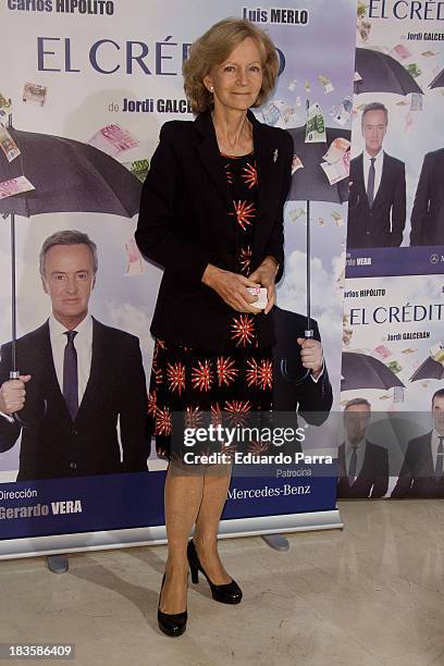 Elena Salgado attends 'El credito' premiere at Maravillas theatre on October 7, 2013 in Madrid, Spain.