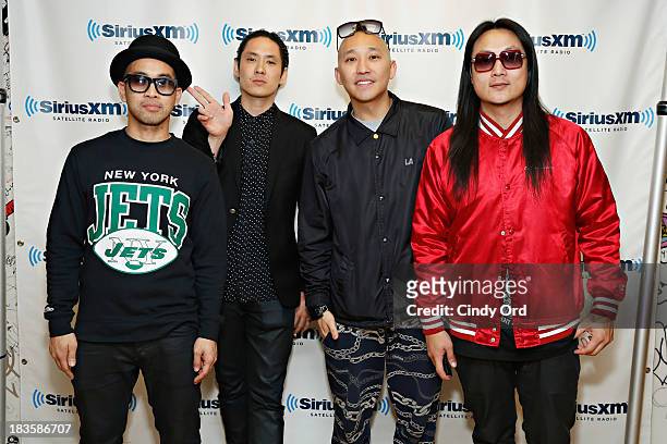 Virman, Kev Nish, Prohgress and J-Splif of Far East Movement visits the SiriusXM Studios on October 7, 2013 in New York City.