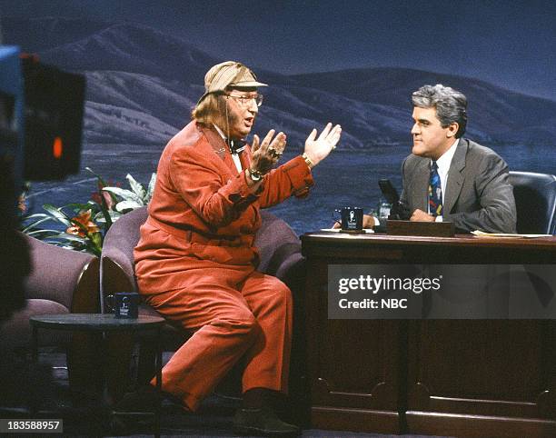 Episode 96 -- Pictured: Actor John Mccririck during an interview with host Jay Leno on October 27, 1992 --