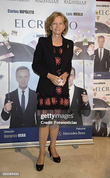 Elena Salgado attend the premiere of 'El Credito' at Maravillas theater on October 7, 2013 in Madrid, Spain.