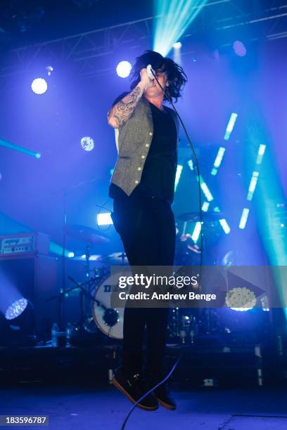 Kellin Quinn of Sleeping With Sirens performs on stage at Manchester Academy on October 7, 2013 in Manchester, England.