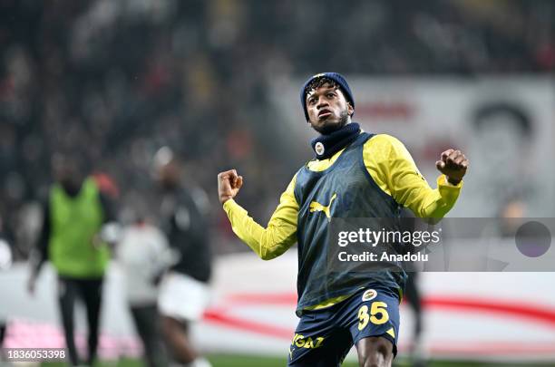 Fred of Fenerbahce greets the fans ahead of the Turkish Super Lig week 15 match between Besiktas and Fenerbahce at Tupras Stadium in Istanbul,...