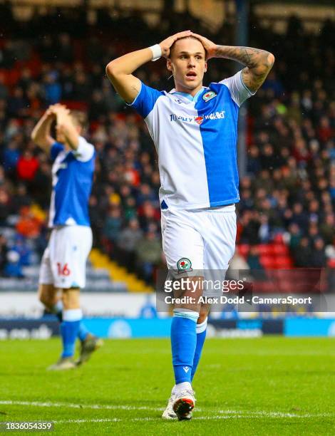 Blackburn Rovers' Arnor Sigurdsson reacts during the Sky Bet Championship match between Blackburn Rovers and Leeds United at Ewood Park on December...