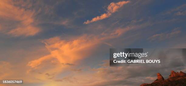 View of the sunset, near Flagstaff, Arizona on August 24, 2009. Flagstaff is an attractive and active city of 55,000 people that serves as the...