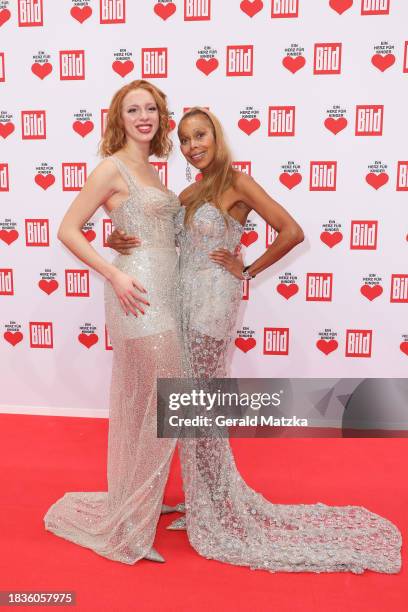 Anna Ermakova and Angela Ermakova attend the Ein Herz Fuer Kinder Gala 2023 at Studio Berlin Adlershof on December 9, 2023 in Berlin, Germany.