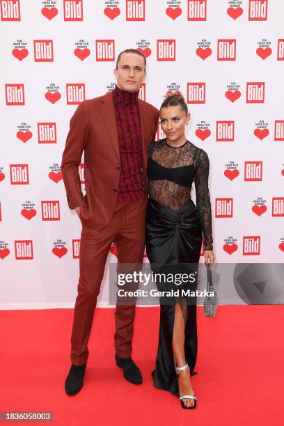 Alexander Zverev and Sophia Thomalla attend the Ein Herz Fuer Kinder Gala 2023 at Studio Berlin Adlershof on December 9, 2023 in Berlin, Germany.