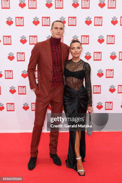 Alexander Zverev and Sophia Thomalla attend the Ein Herz Fuer Kinder Gala 2023 at Studio Berlin Adlershof on December 9, 2023 in Berlin, Germany.