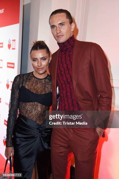 Sophia Thomalla and Alexander Zverev during the "Ein Herz für Kinder" gala 2023 after party at Restaurant Borchardt on December 9, 2023 in Berlin,...