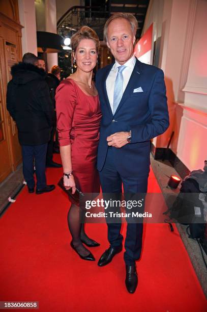 Christina Block and Gerhard Delling during the "Ein Herz für Kinder" gala 2023 after party at Restaurant Borchardt on December 9, 2023 in Berlin,...