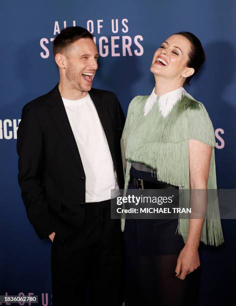 British actors Jamie Bell and Claire Foy arrive for the Los Angeles special screening of "All of Us Strangers," at Vidiots in Los Angeles, December...