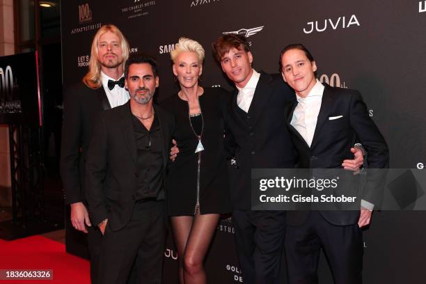 Killian Marcus Nielsen, Mattia Dessi, Brigitte Nielsen, Douglas Aaron Meyer, Raoul Ayrton Meyer Jr. During the 100th Film Award for Mayk Azzato event...