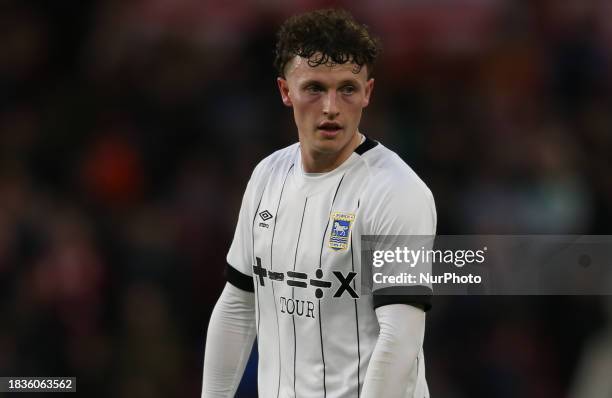 Nathan Broadhead of Ipswich Town is playing in the Sky Bet Championship match between Middlesbrough and Ipswich Town at the Riverside Stadium in...