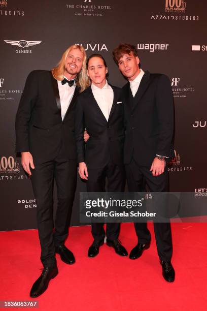 Sons of Brigitte Nielsen: Killian Marcus Nielsen, Raoul Ayrton Meyer Jr. And Douglas Aaron Meyer during the 100th Film Award for Mayk Azzato event at...