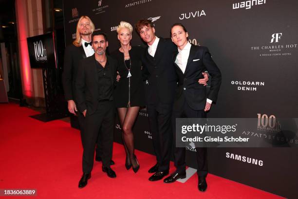 Killian Marcus Nielsen, Mattia Dessi, Brigitte Nielsen, Douglas Aaron Meyer, Raoul Ayrton Meyer Jr. During the 100th Film Award for Mayk Azzato event...