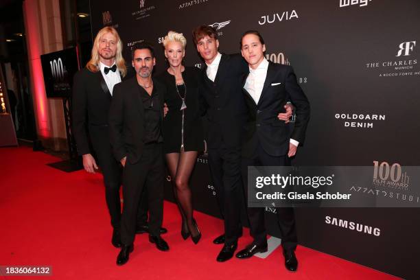 Killian Marcus Nielsen, Mattia Dessi, Brigitte Nielsen, Douglas Aaron Meyer, Raoul Ayrton Meyer Jr. During the 100th Film Award for Mayk Azzato event...