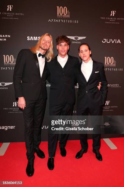 Sons of Brigitte Nielsen: Killian Marcus Nielsen, Raoul Ayrton Meyer Jr. And Douglas Aaron Meyer during the 100th Film Award for Mayk Azzato event at...