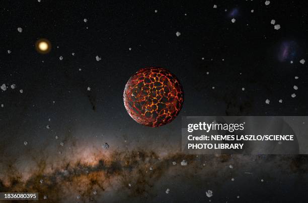 stockillustraties, clipart, cartoons en iconen met earth-like planet formation, illustration - aardkorst