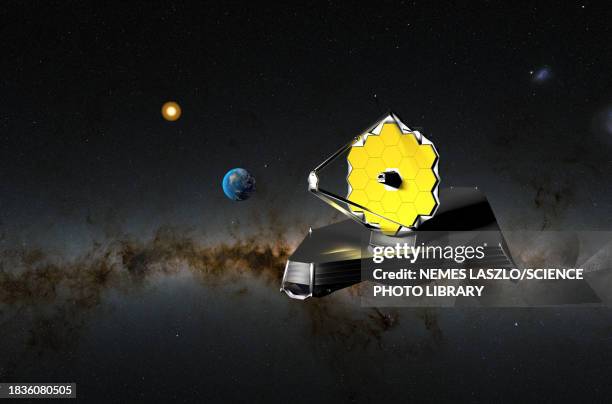 james webb space telescope, illustration - james webb space telescope stock illustrations