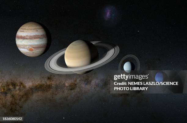 solar system gas planets, illustration - 天王星点のイラスト素材／クリップアート素材／マンガ素材／アイコン素材
