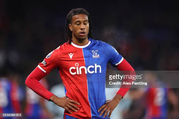 Michael Olise of Crystal Palace reacts during the Premier League match between Crystal Palace and AFC Bournemouth at Selhurst Park on December 06,...