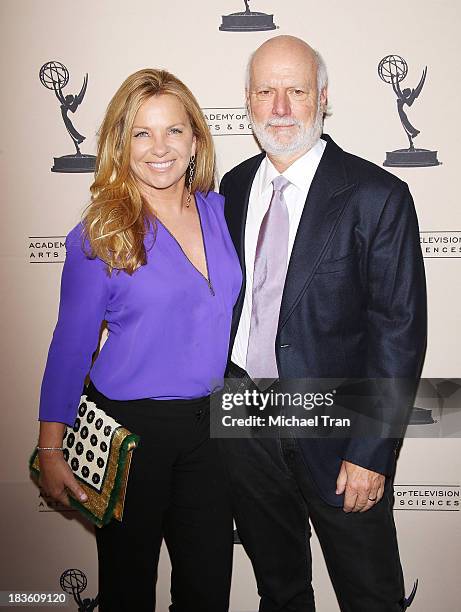 James Burrows and wife, Debbie Easton arrive at The Television Academy presents an evening honoring James Burrows held at Academy of Television Arts...