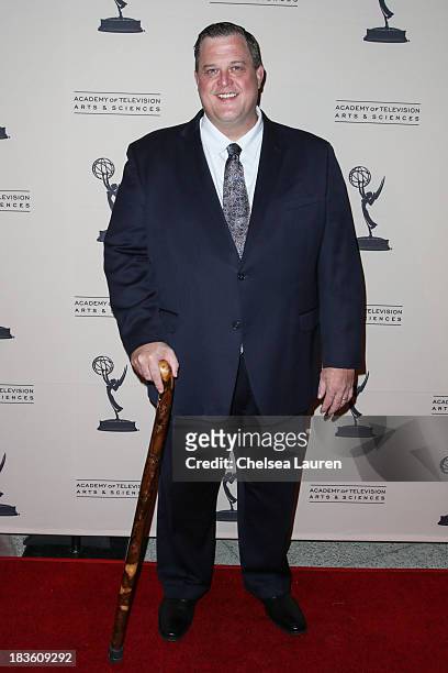 Actor Billy Gardell arrives at "An Evening Honoring James Burrows" at Academy of Television Arts & Sciences on October 7, 2013 in North Hollywood,...