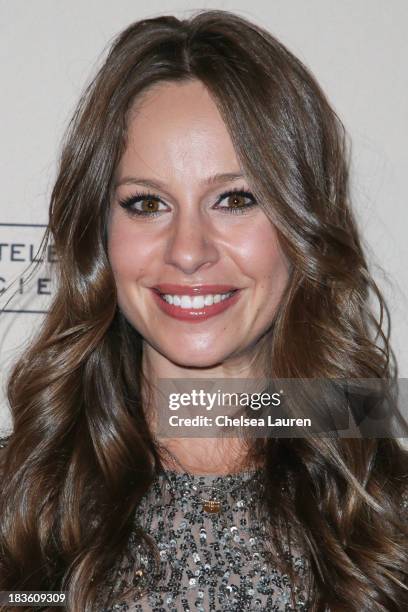 Actress Jenn Korbee arrives at "An Evening Honoring James Burrows" at Academy of Television Arts & Sciences on October 7, 2013 in North Hollywood,...