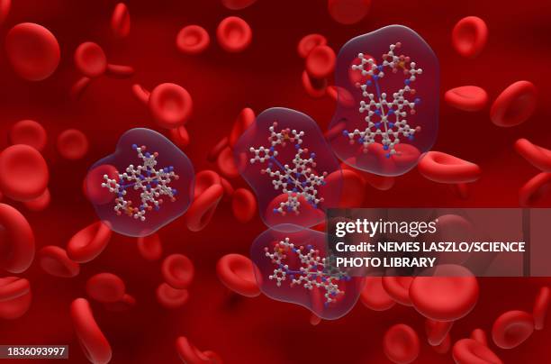 vitamin b12 molecules, illustration - vitamins stock illustrations